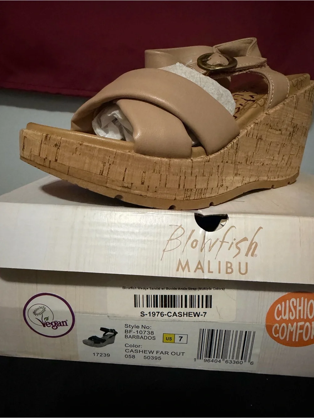 Blowfish Malibu Nude Tan Wedge Sandals